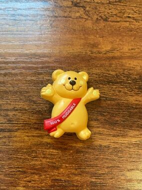 Russ Yellow Bear Brooch with Red Sash